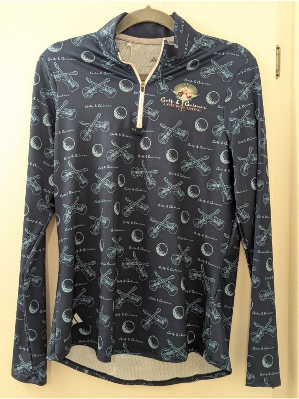 Golf & Guitars Adidas Long Sleeve Hooded Shirt M Navy Polyester Women